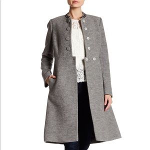 Rebecca Taylor chain neck wool coat NWT 6 gray